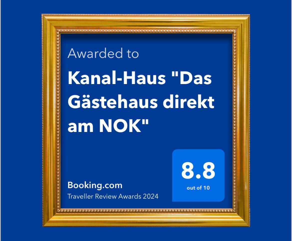 Kanal-Haus "Das Gaestehaus Direkt Am Nok" Osterrönfeld Exterior foto