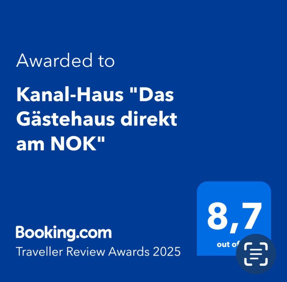 Kanal-Haus "Das Gaestehaus Direkt Am Nok" Osterrönfeld Exterior foto